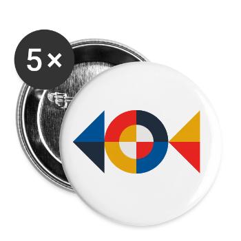 Geometric 03. Fish. - Buttons large 2.2''/56 mm (5-pack) - white - Front