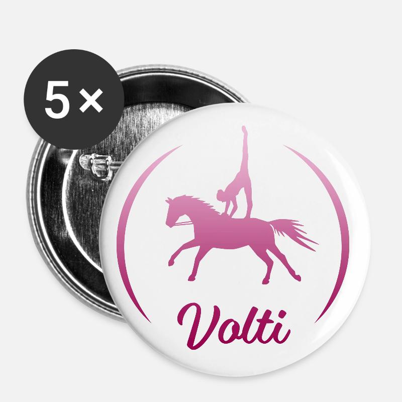Volti equestrian vaulting by TinaShirts - Buttons large 2.2''/56 mm (5-pack) - white