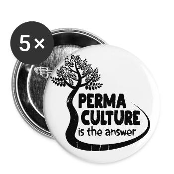 Permaculture is the answer - Buttons large 2.2''/56 mm (5-pack) - white - Front
