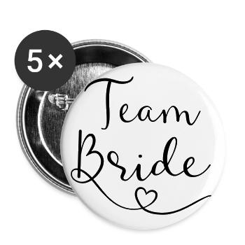 Team Bride - Buttons large 2.2''/56 mm (5-pack) - white - Front