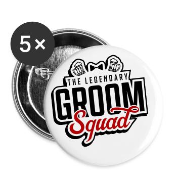 Escouade de mariés - Lot de 5 grands badges (56 mm) - blanc - Devant