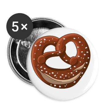 Bavarian pretzel - Buttons large 2.2''/56 mm (5-pack) - white - Front