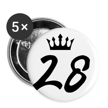 28 Number crown - Buttons large 2.2''/56 mm (5-pack) - white - Front