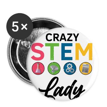 Professorin Steminist Designs für Equality Stem - Buttons groß 56 mm (5er Pack) - Weiß - Vorne