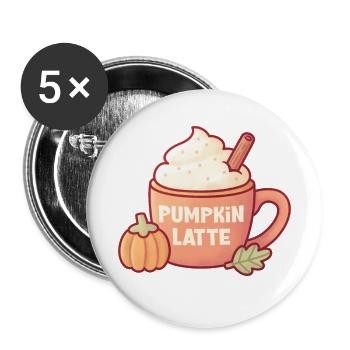 Citrouille Spice Latte Boisson d’automne - Lot de 5 grands badges (56 mm) - blanc - Devant
