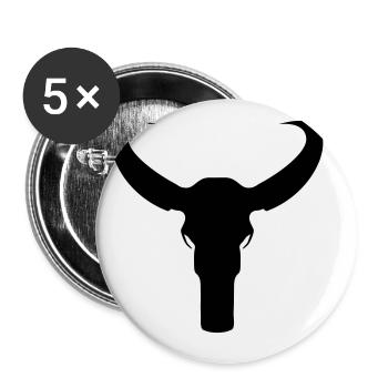 Squelette de taureau - Lot de 5 grands badges (56 mm) - blanc - Devant