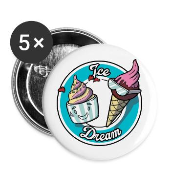Ice dream - rêve de crème glacée - Lot de 5 grands badges (56 mm) - blanc - Devant