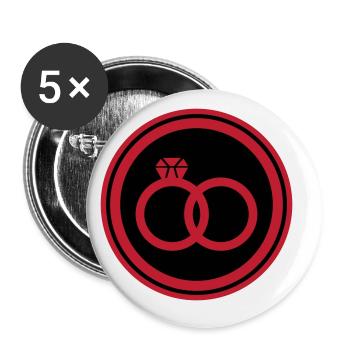 Wedding Rings Ring Wedding - Buttons large 2.2''/56 mm (5-pack) - white - Front