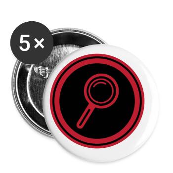Magnifying glass icon - Buttons large 2.2''/56 mm (5-pack) - white - Front