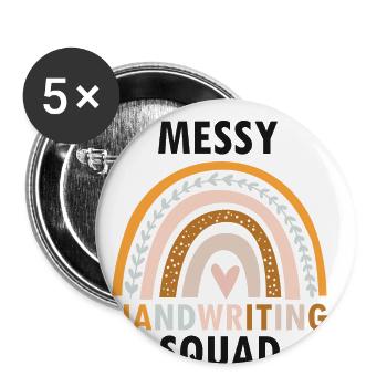 Dyslexia Therapy for Dyslexia Month - Buttons large 2.2''/56 mm (5-pack) - white - Front