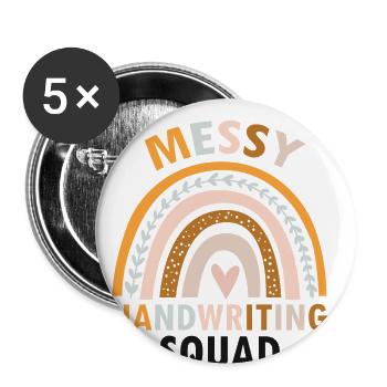 Dyslexia Intervention for Dyslexia Therapy - Buttons large 2.2''/56 mm (5-pack) - white - Front
