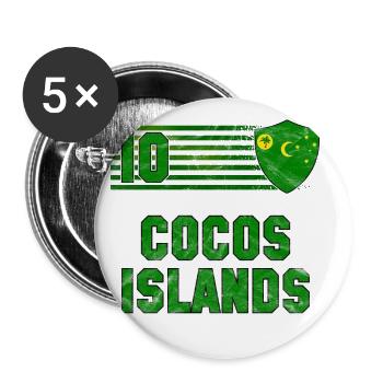 Cocos Islands Football Team - Buttons large 2.2''/56 mm (5-pack) - white - Front