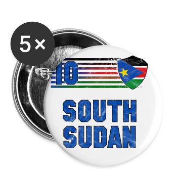 Équipe du Soudan du Sud de football - Lot de 5 grands badges (56 mm) - blanc - Devant