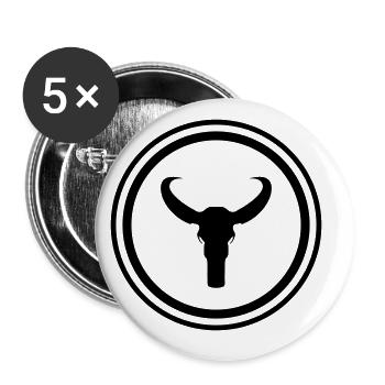 Squelette de taureau - Lot de 5 grands badges (56 mm) - blanc - Devant