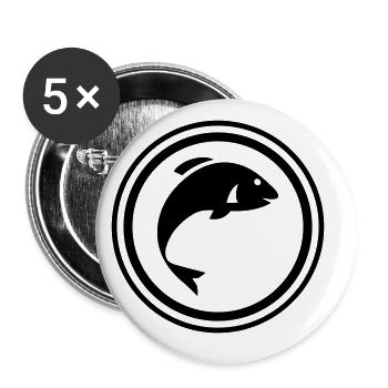 Symbole du poisson - Lot de 5 grands badges (56 mm) - blanc - Devant
