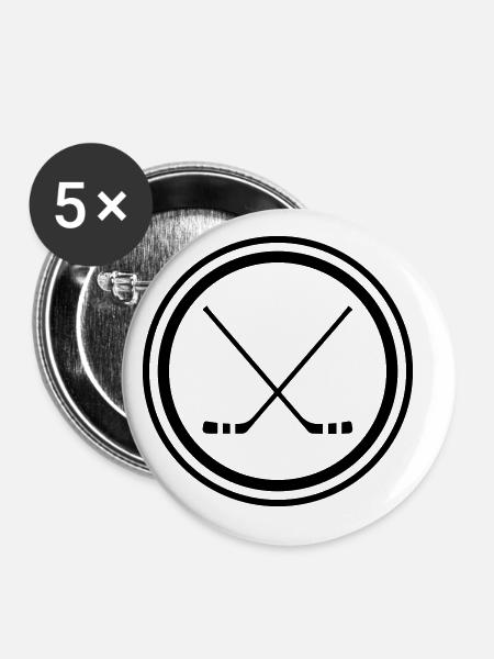 Eishockey hockeyschläger - Buttons groß 56 mm (5er Pack) - Weiß