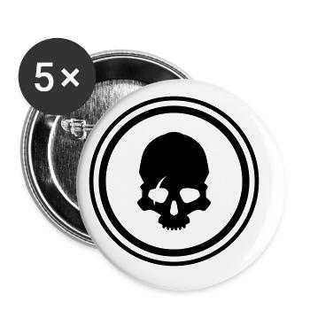 Skeleon Skull - Buttons large 2.2''/56 mm (5-pack) - white - Front