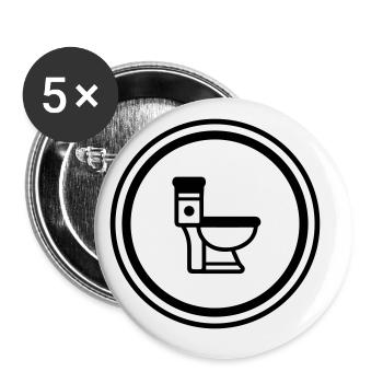 Wc toilet - Buttons large 2.2''/56 mm (5-pack) - white - Front