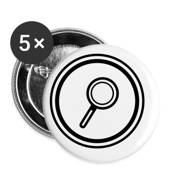 Magnifying glass icon - Buttons large 2.2''/56 mm (5-pack) - white - Front