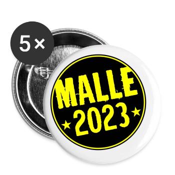 Malle 2023 - Buttons groß 56 mm (5er Pack) - Weiß - Vorne