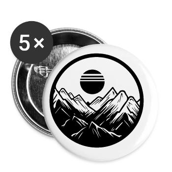 Berge Symbol Mountains - Buttons large 2.2''/56 mm (5-pack) - white - Front