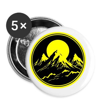 Mountains Nature Mountains Silhouette - Buttons large 2.2''/56 mm (5-pack) - white - Front