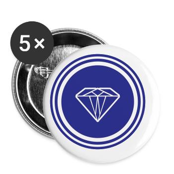 Diamant Symbol - Buttons groß 56 mm (5er Pack) - Weiß - Vorne