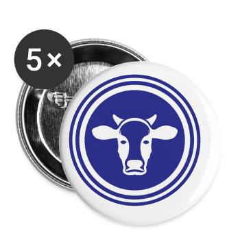 Cow Head Symbol - Buttons large 2.2''/56 mm (5-pack) - white - Front