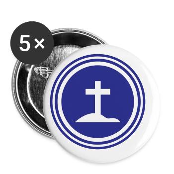 Symbole de la croix - Lot de 5 grands badges (56 mm) - blanc - Devant