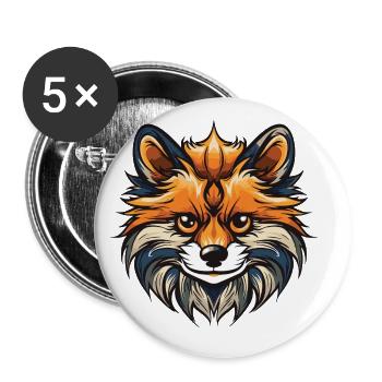 Pomeranian Hund Portrait - Buttons groß 56 mm (5er Pack) - Weiß - Vorne