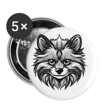 Pomeranian Dog Portrait Animal - Buttons large 2.2''/56 mm (5-pack) - white - Front