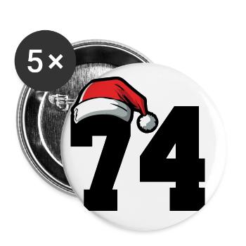 74 Numéro Noël - Lot de 5 grands badges (56 mm) - blanc - Devant