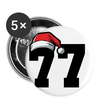 77 Numéro Noël - Lot de 5 grands badges (56 mm) - blanc - Devant
