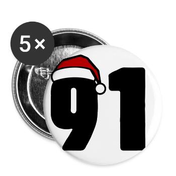91 Number Christmas - Buttons large 2.2''/56 mm (5-pack) - white - Front