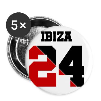 Ibiza 24 - Lot de 5 grands badges (56 mm) - blanc - Devant