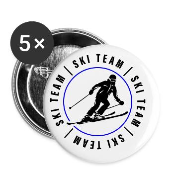 Ski Team Club Skiing Man - Buttons large 2.2''/56 mm (5-pack) - white - Front