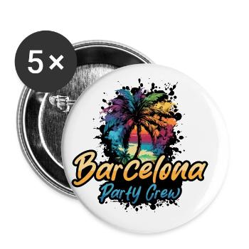 Barcelona Party Crew Holidays - Buttons large 2.2''/56 mm (5-pack) - white - Front