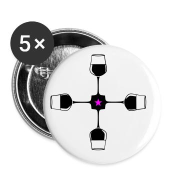 Wine Red Wine Glass - Buttons large 2.2''/56 mm (5-pack) - white - Front