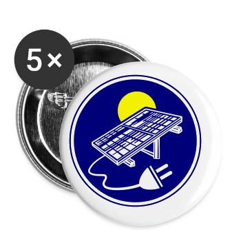 Solar Energy Photovoltaic System Icon - Buttons large 2.2''/56 mm (5-pack) - white - Front