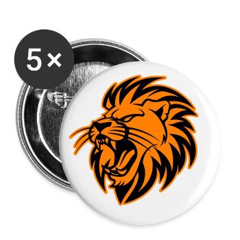 Symbole de la tête de lion Lion - Lot de 5 grands badges (56 mm) - blanc - Devant
