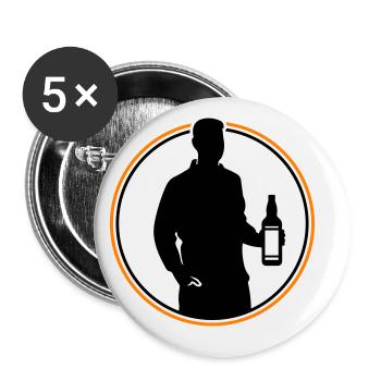 Icône de silhouette de buveur - Lot de 5 grands badges (56 mm) - blanc - Devant