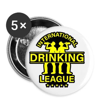 International Drinking Saying - Buttons large 2.2''/56 mm (5-pack) - white - Front