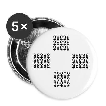 Royal style - Buttons large 2.2''/56 mm (5-pack) - white - Front