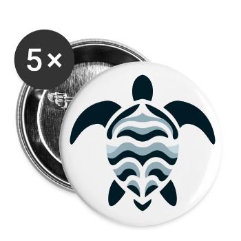 Sea turtle - Buttons large 2.2''/56 mm (5-pack) - white - Front