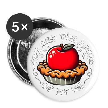 YOU ARE THE APPLE OF MY PIE - Buttons large 2.2''/56 mm (5-pack) - white - Front