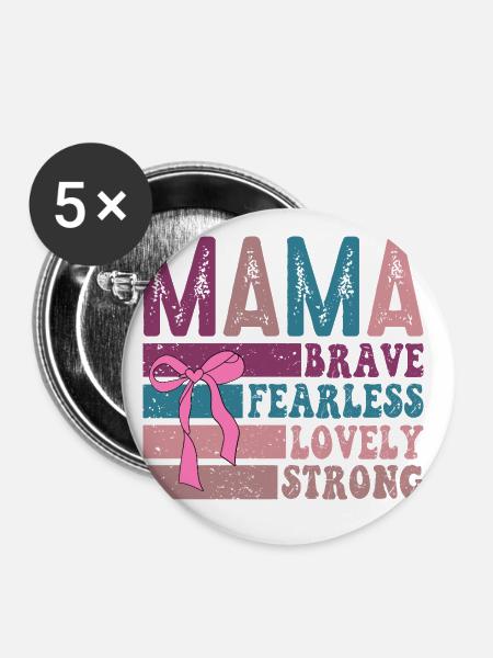 Mama - Buttons groß 56 mm (5er Pack) - Weiß