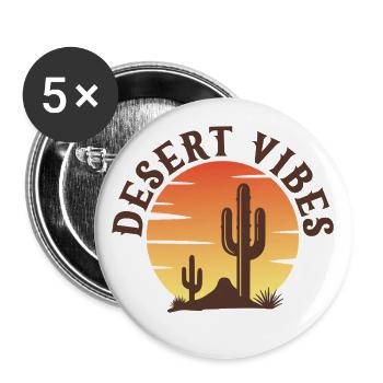 Desert Vibes - Buttons large 2.2''/56 mm (5-pack) - white - Front