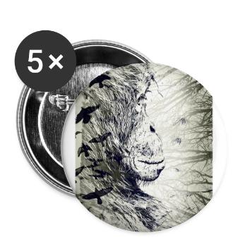 Orang-Utan - Buttons groß 56 mm (5er Pack) - Weiß - Vorne