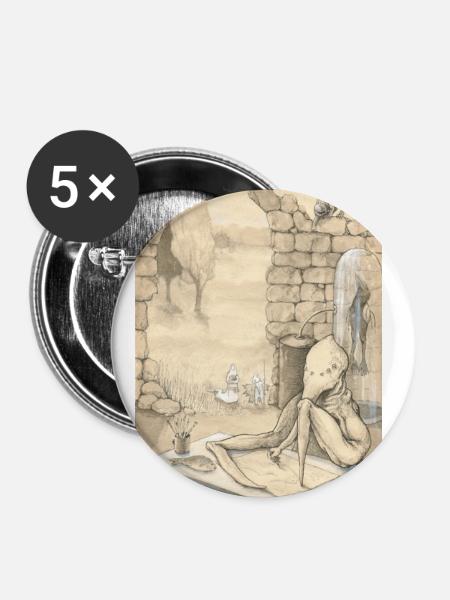 Gelehrte - Buttons groß 56 mm (5er Pack) - Weiß