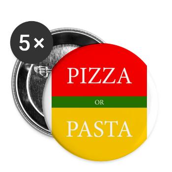 PIZZA or PASTA - Buttons large 2.2''/56 mm (5-pack) - white - Front